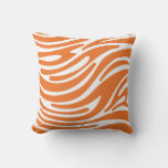 Throw Pillow - Modern Zebra Stripes (orange) at Zazzle