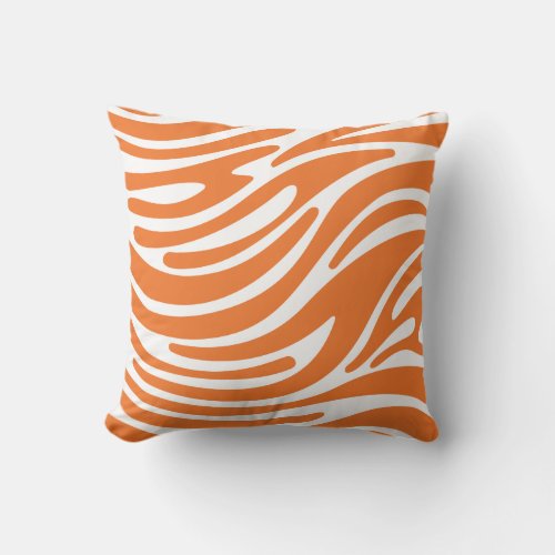Throw Pillow _ Modern Zebra Stripes Orange