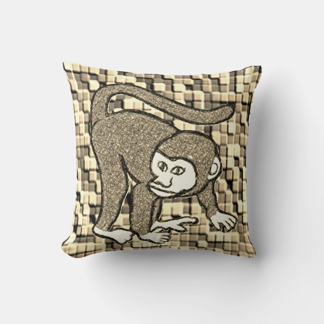 Throw Pillow Monkey (Front)