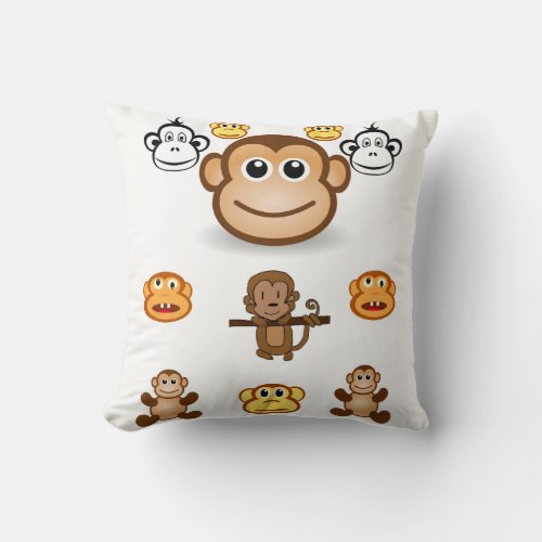 Throw Pillow Monkey