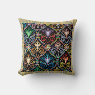 Throw Pillow Multi-Colored Jewel Design