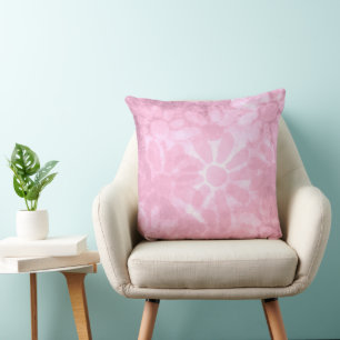 Throw Pillow Pastel Pink Floral Abstract