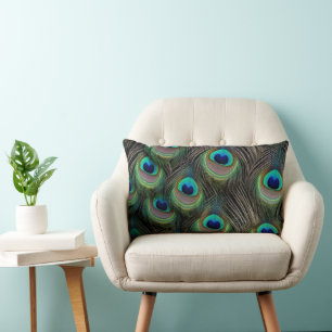Throw Pillow Peacock Feathers