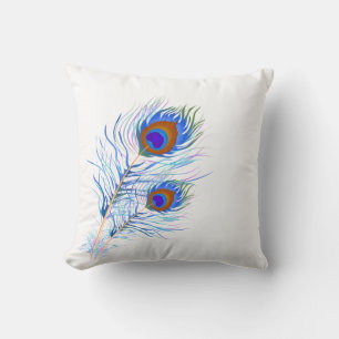 Throw Pillow-Peacock Feathers Pillow