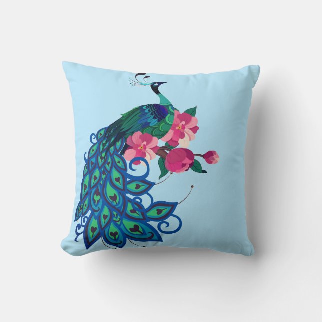 Throw Pillow-Peacock Pillow (Front)