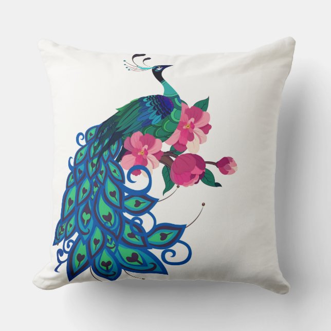 Throw Pillow-Peacock Pillow (Front)