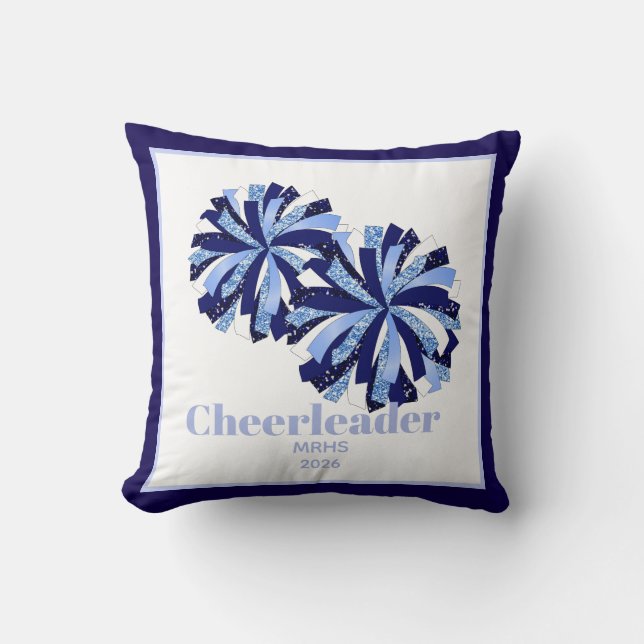Throw Pillow Personalized Cheer Poms (Front)