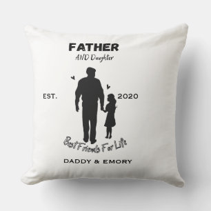 Throw Pillow-Personalized Father and Daughter Best Pillow