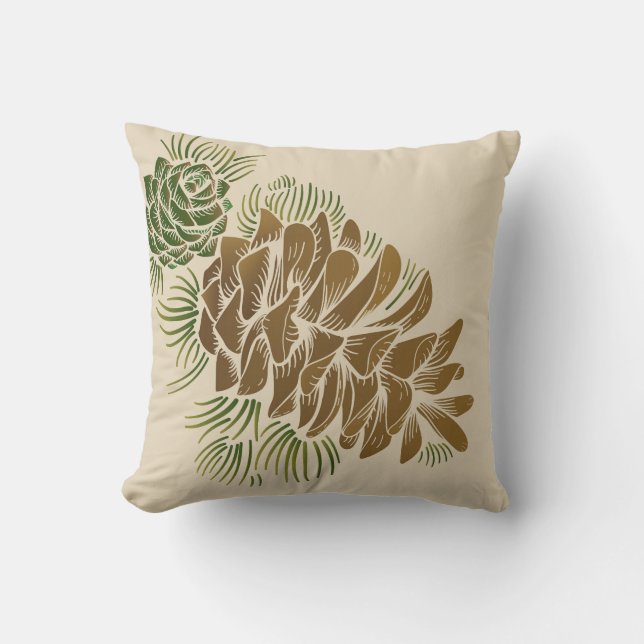 Throw Pillow-Pinecones Pillow (Front)