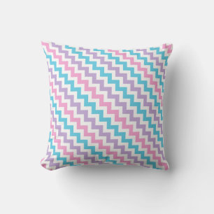 Throw Pillow, Pink, Lavender, Turquoise Chevrons Throw Pillow