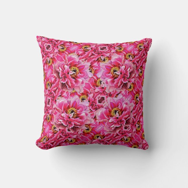 Throw Pillow Pink Peonies (Front)