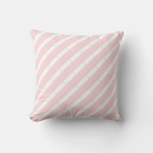 Throw Pillow Pink & White Grey Stripe