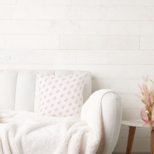 Throw Pillow Pink & White Square
