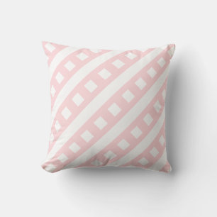 Throw Pillow Pink & White Stripe Square