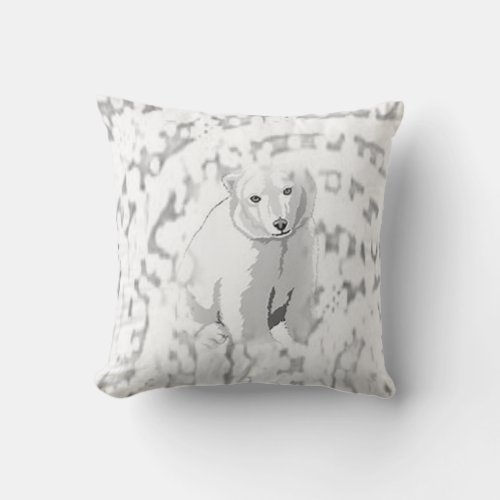 Throw Pillow Polar Bear