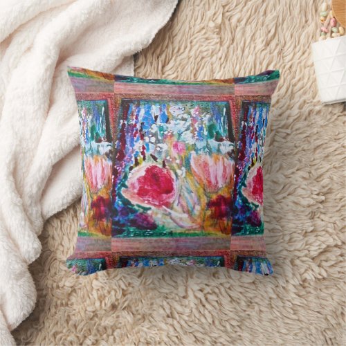 Throw PillowPolyester wrinkle_free Flowers Throw Pillow