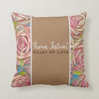 Throw Pillow Purim Festival Feast Of Lots Gold