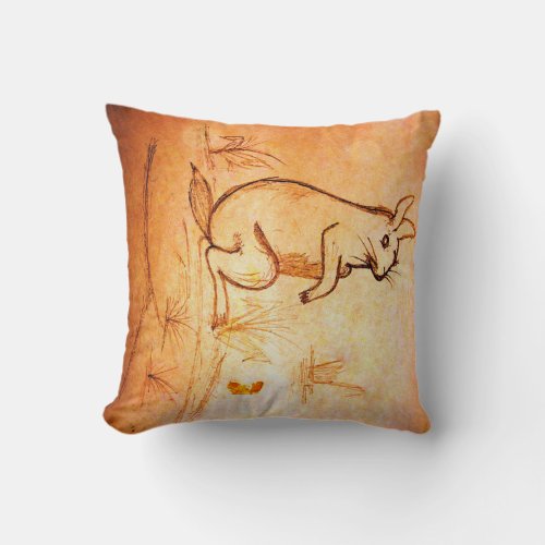 Throw Pillow  Rabbit in Desert for Animal Lovers