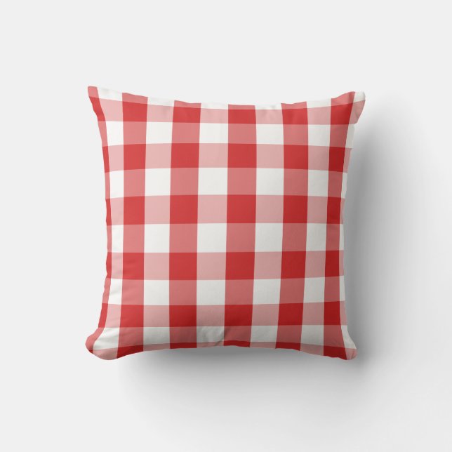 Throw Pillow-Red Plaid Pillow (Front)