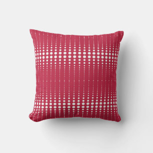 Throw Pillow, Red polka dot , polka dot, retro Throw Pillow