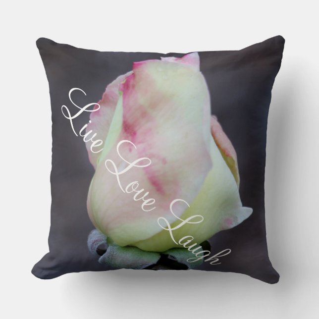 Throw Pillow/Red & Yellow Rose Bud Pillow (Front)