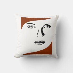 Throw Pillow "Reflective Beauty: Woman in Mirror 