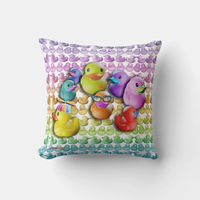 THROW PILLOW - RUBBER DUCKIES - RUBBER DUCK (Front)