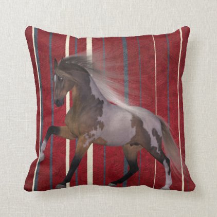 Throw pillow running horse