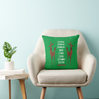 Throw Pillow - Santa's Reindeer -Rudolph