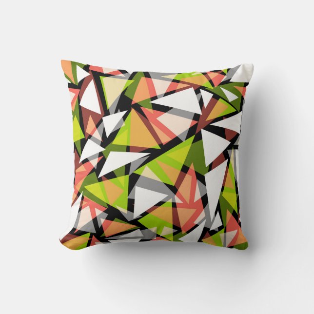 Throw Pillow Seamless geometric triangles shapes p (Front)