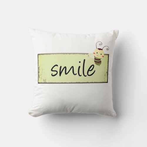 Throw Pillow Smile Bumblebee