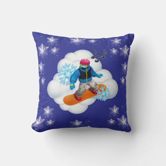 Throw Pillow Snowboarding mood  (Front)