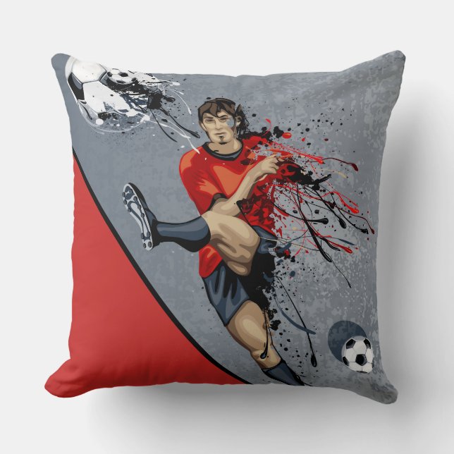 Throw Pillow-Soccer Player Pillow (Front)