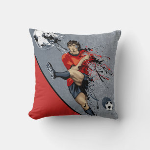 Throw Pillow-Soccer Player Pillow