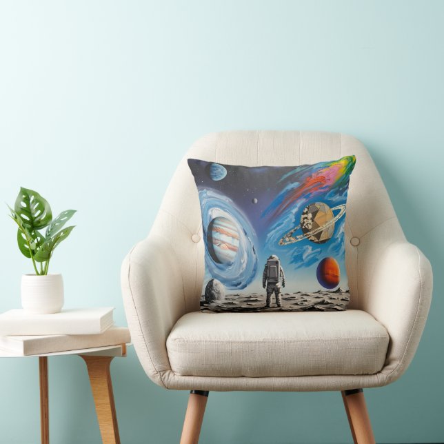Throw Pillow, space man Pillow (Chair)