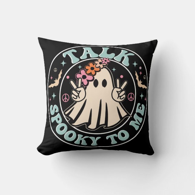 Throw Pillow, Spooky Design, Fall Fashion. Throw Pillow (Front)