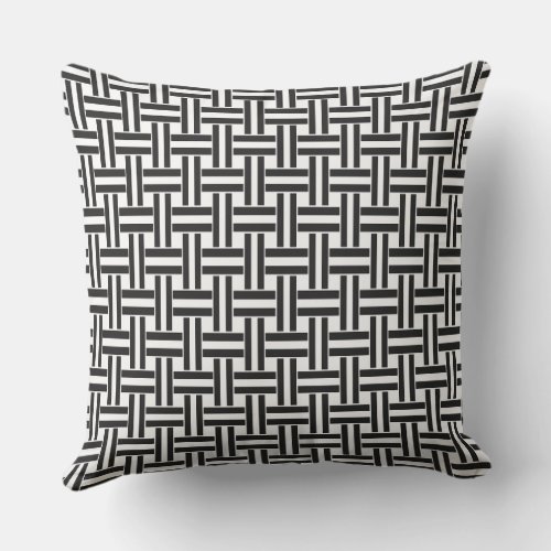 Throw Pillow Stripe Black  White