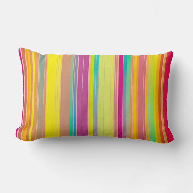 Throw Pillow Stripe Colorful (Front)