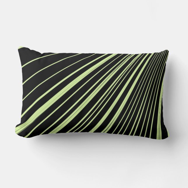 Throw Pillow Stripe Green Black (Front)
