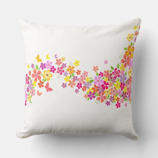 Throw Pillow-Summer Floral Pillow (Front)