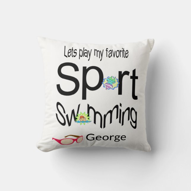 Throw Pillow Swimming Sports (Front)