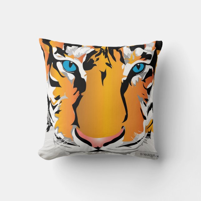 THROW PILLOW-TIGER-ORANGE PILLOW (Front)