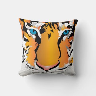 THROW PILLOW-TIGER-ORANGE