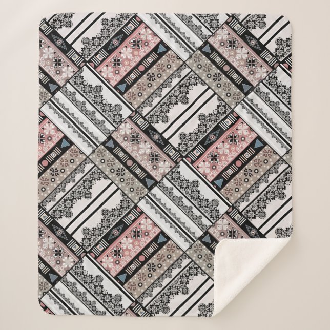 Throw Pillow Tribal ethno traditional geometrical  (Front)