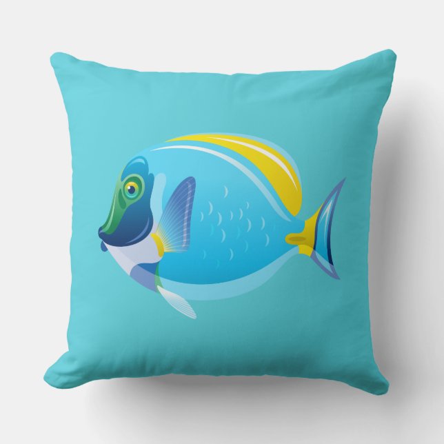 Throw Pillow-Tropical Fish Pillow (Front)