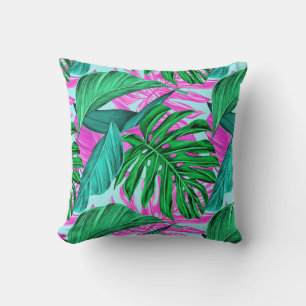 Throw Pillow-Tropical Leaves Pillow