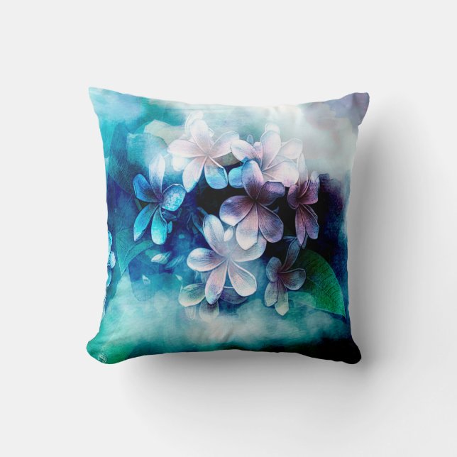 Throw Pillow - Vibrant Watercolor - Pulmaria (Front)