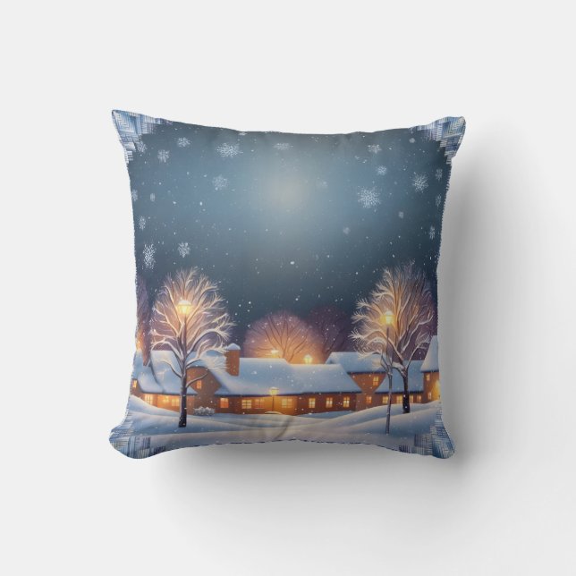 Throw Pillow warm night snow (Front)