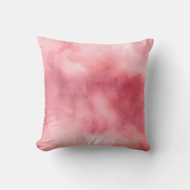 Throw Pillow Watercolor Pinks Zazzle