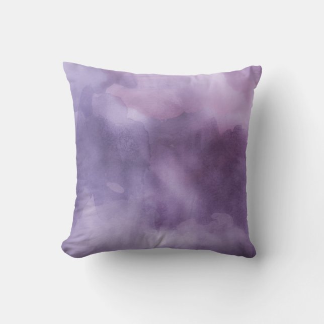 Throw Pillow - Watercolor Purples (Front)